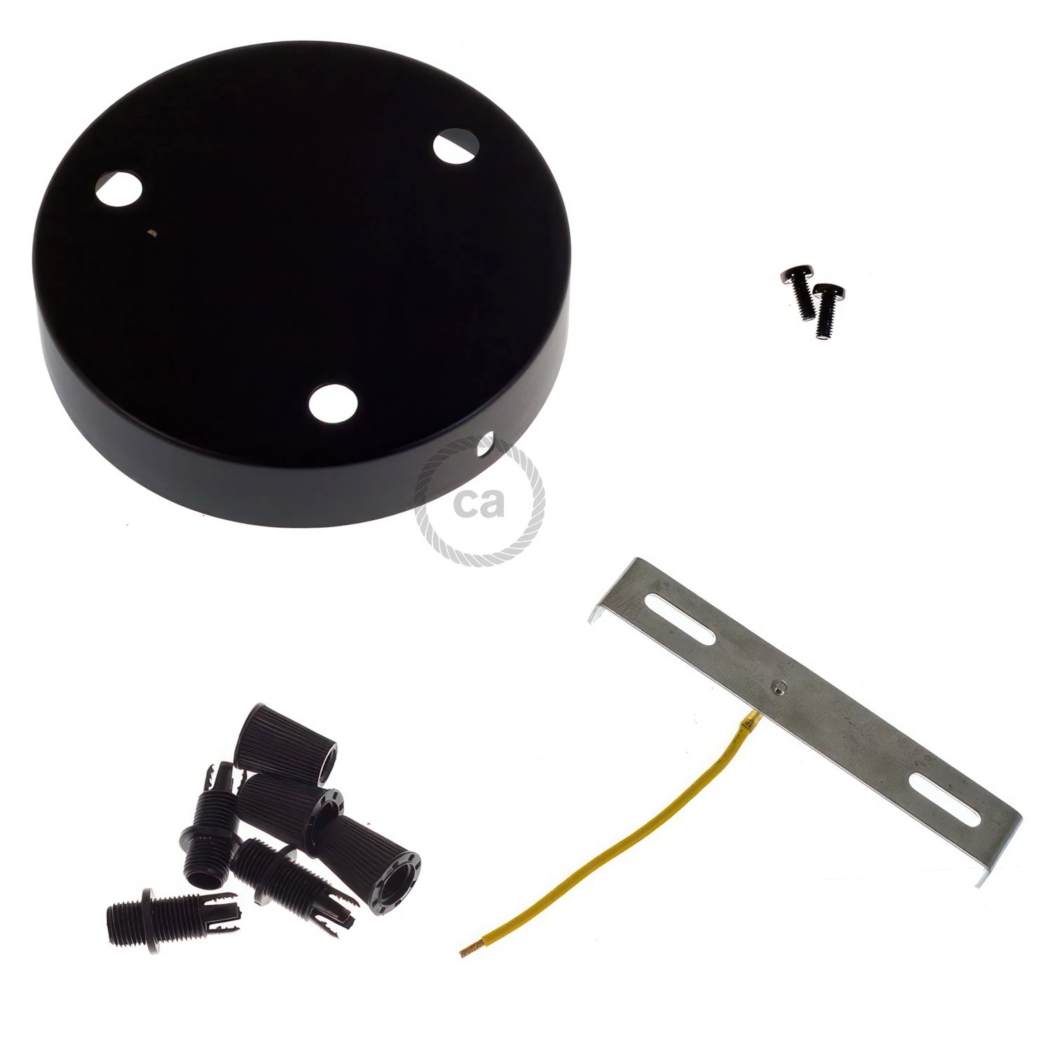 Zylindrischer 3-Loch-Lampenbaldachin Kit aus Metall