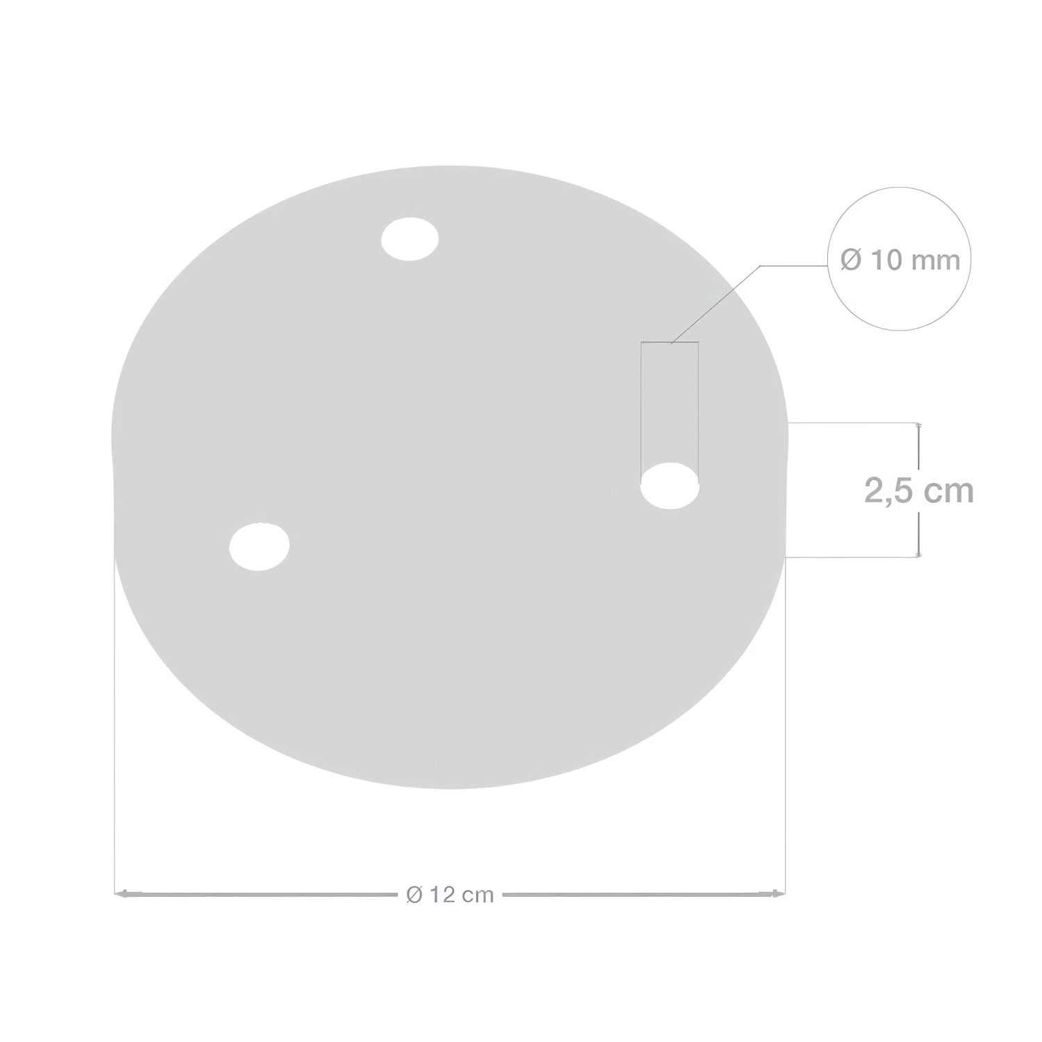 Zylindrischer 3-Loch-Lampenbaldachin Kit aus Metall