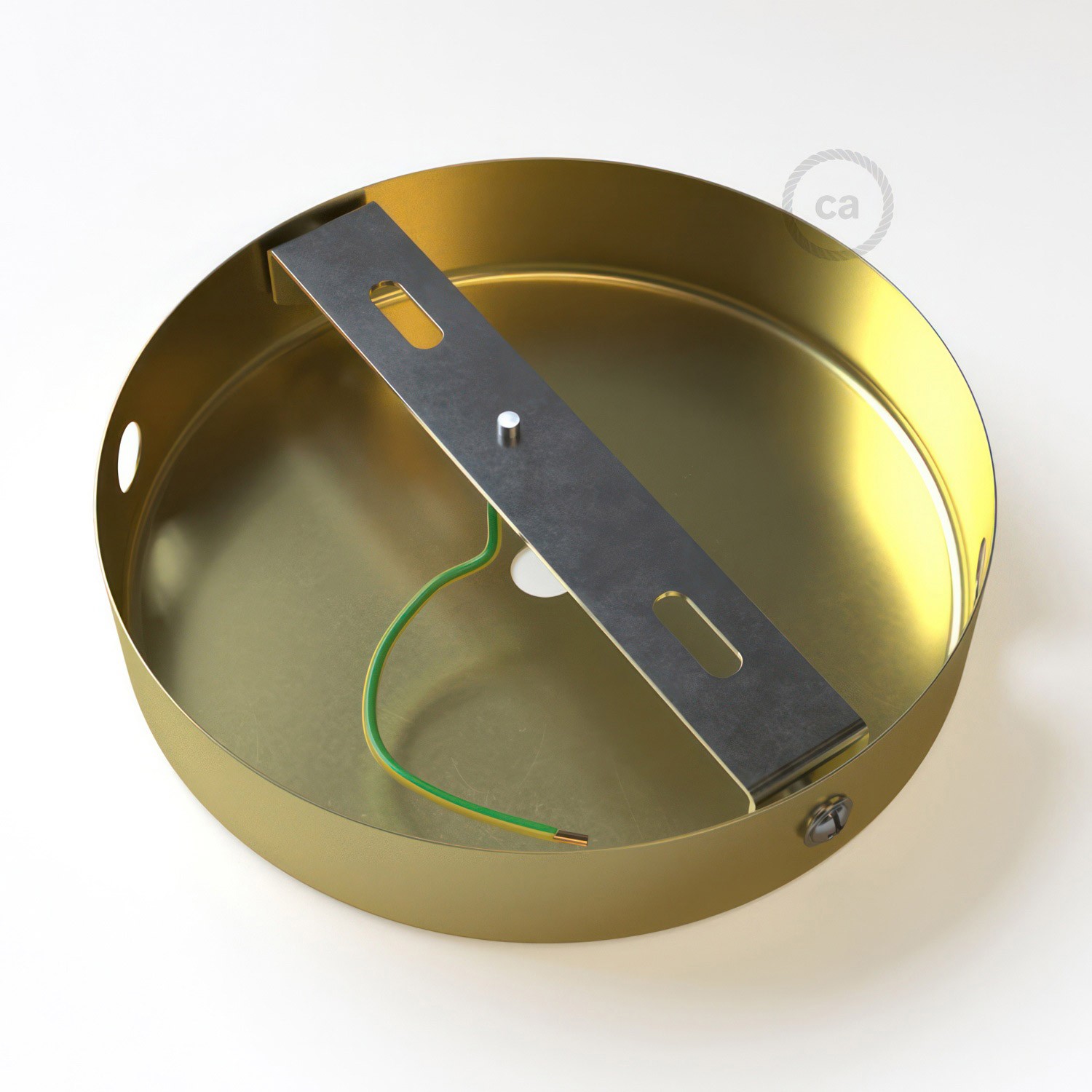 Zylindrischer Lampenbaldachin Kit aus Metall mit 1 Haupt- und 2 Seitenlöchern