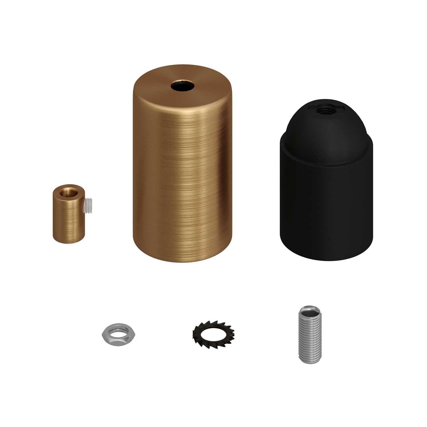 Zylindrisches E27-Lampenfassungs-Kit aus Metall