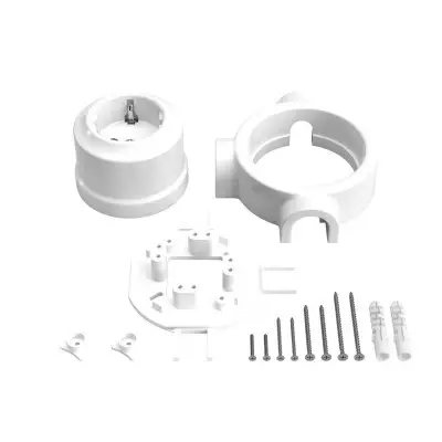 Kit E27 Lampenfassung aus Metall mit Doppelklemmring für Lampenschirm