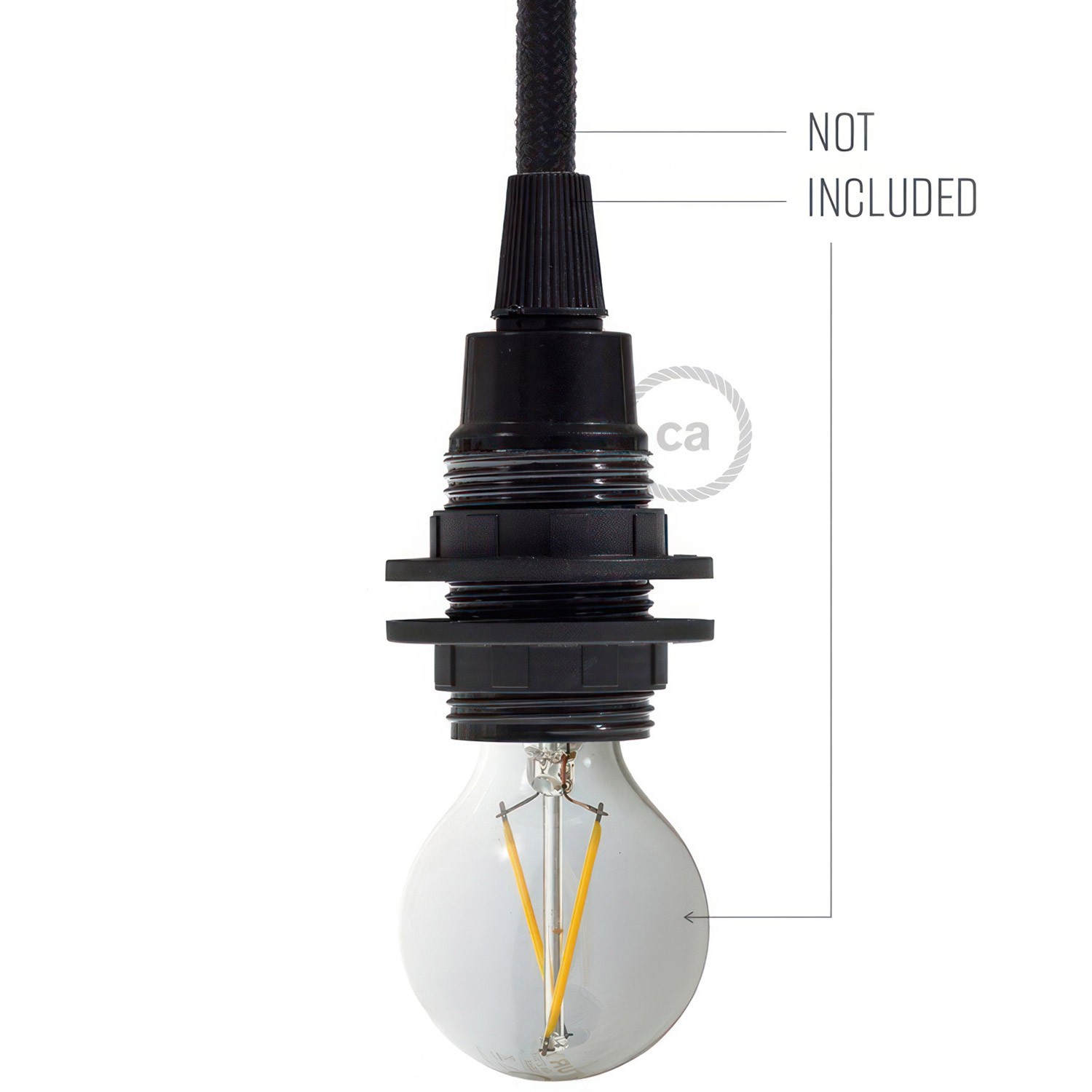 E14-Lampenfassungs-Kit aus Bakelit mit Doppelklemmring für Lampenschirme