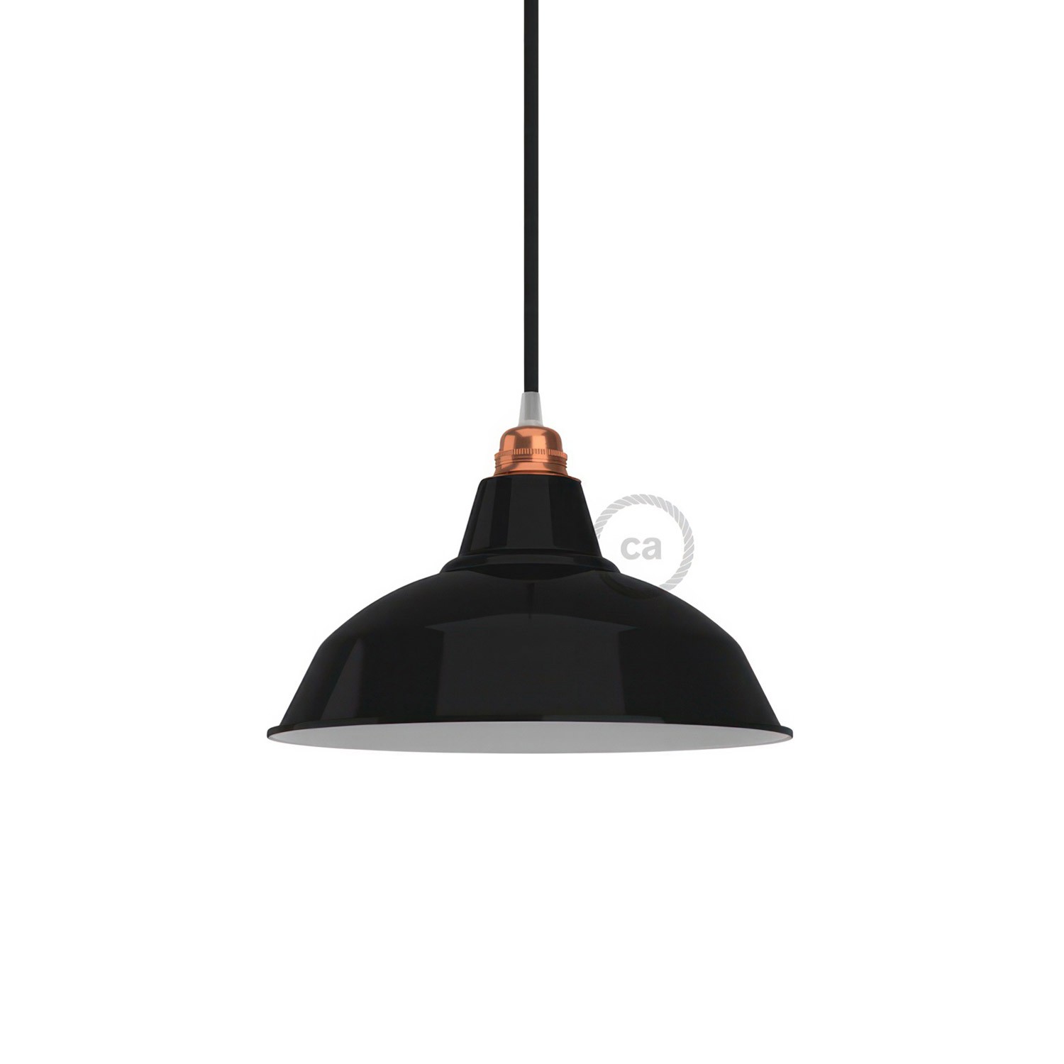 Lampenschirm Bistrot aus lackiertem Metall mit E27-Anschluss, 30 cm Durchmesser