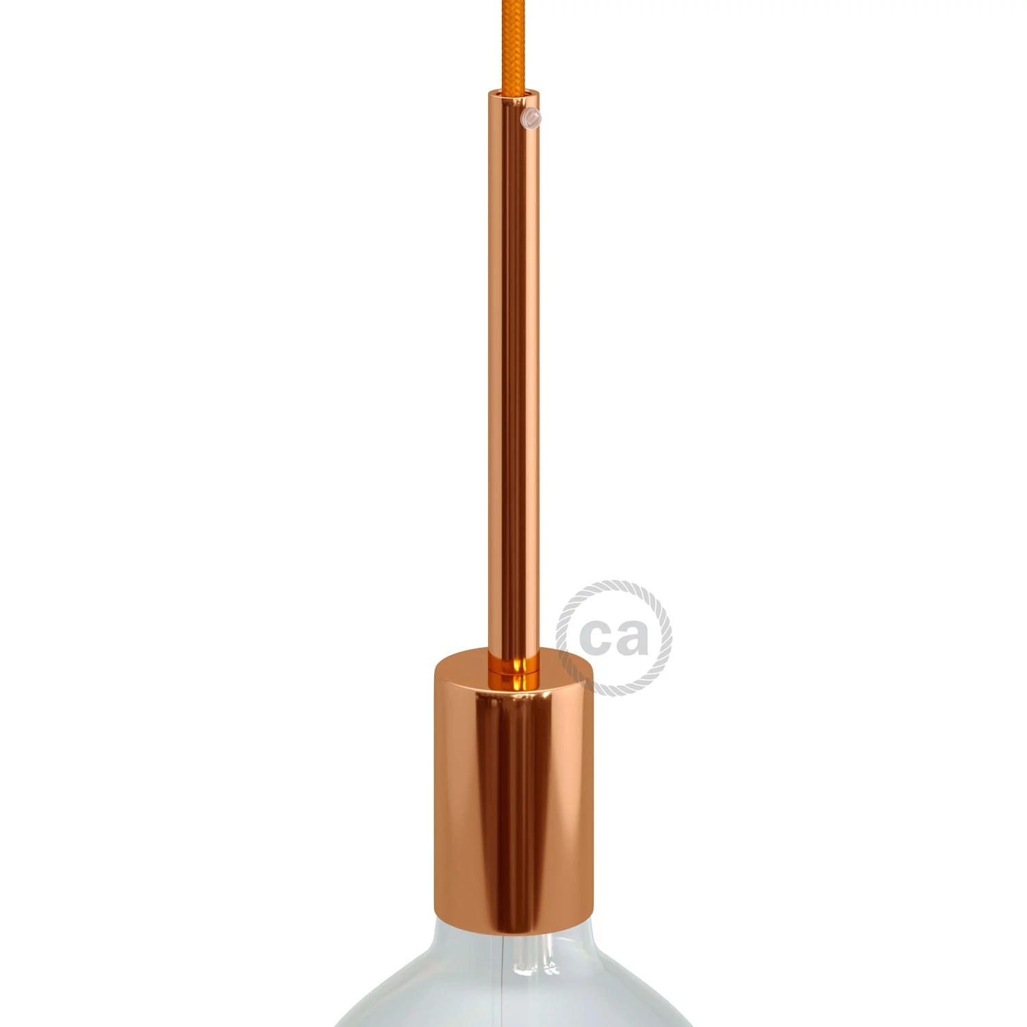 Zylindrisches E27-Lampenfassungs-Kit aus Metall mit 15 cm Kabelklemme - Kupfer