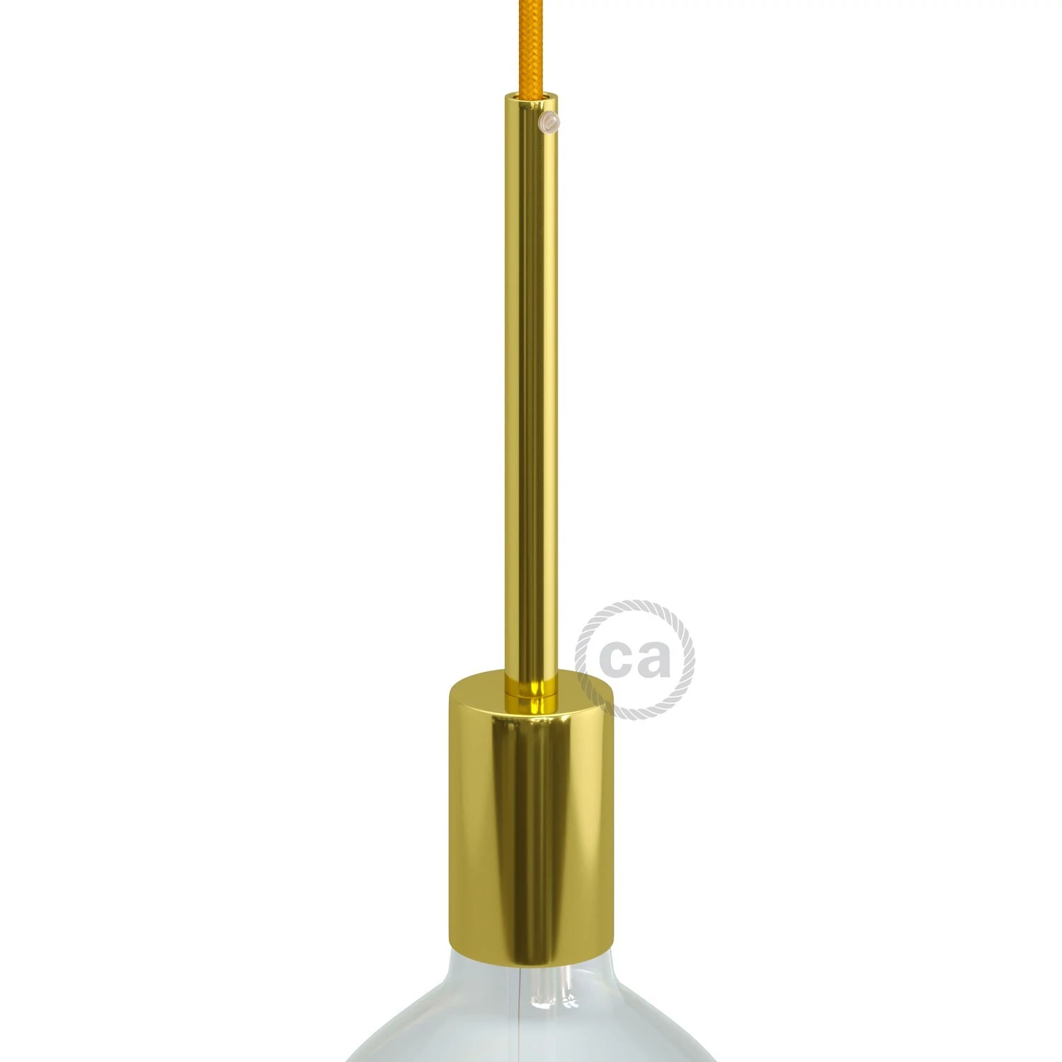 Zylindrisches E27-Lampenfassungs-Kit aus Metall mit 15 cm Kabelklemme - Messing