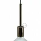 Zylindrisches E27-Lampenfassungs-Kit aus Metall mit 15 cm Kabelklemme