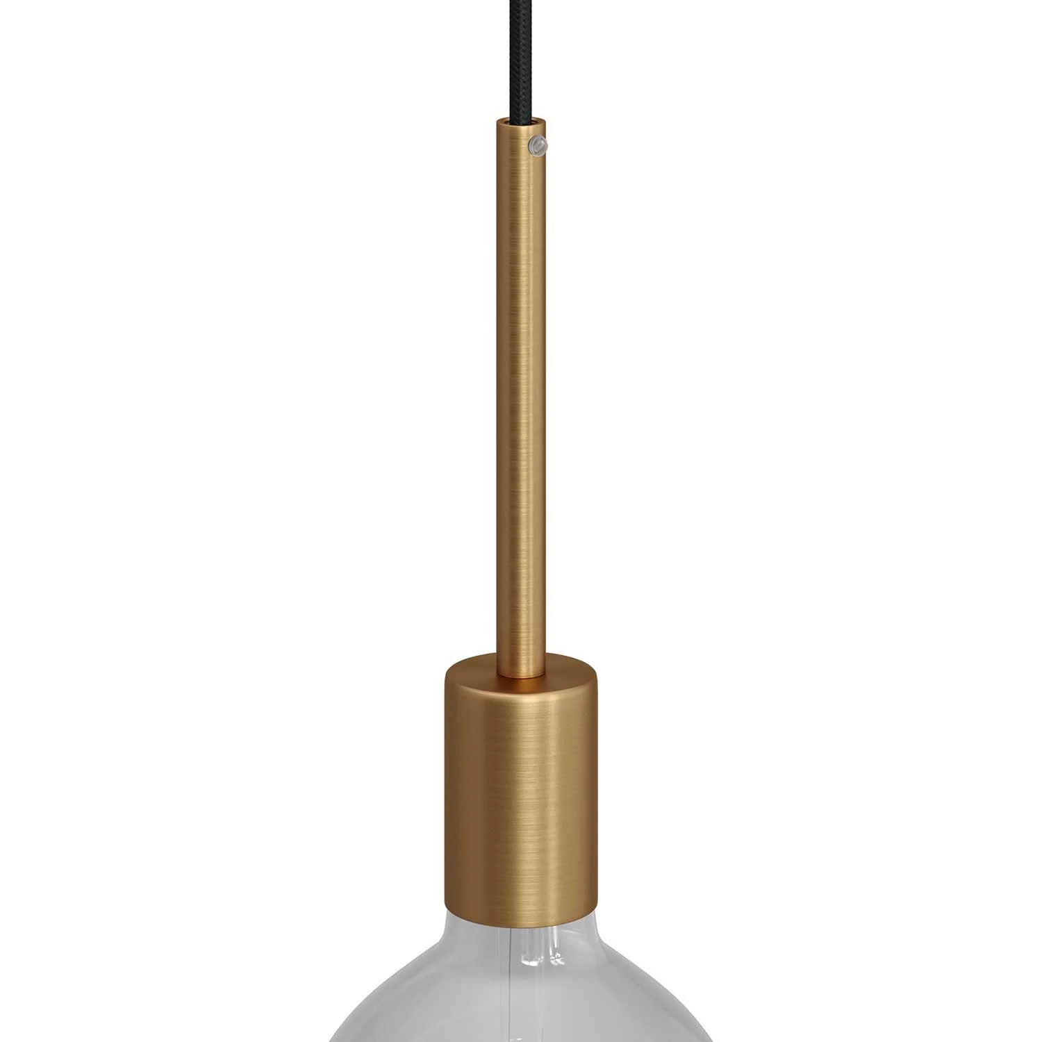 Zylindrisches E27-Lampenfassungs-Kit aus Metall mit 15 cm Kabelklemme - Bronze satiniert