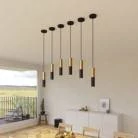 Pendelleuchte  komplett mit Textilkabel und doppeltem Lampenschirm Tub-E14