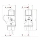 Schwarzer Schukostecker mit 16A 250V IP44-Gewindering für das EIVA-System