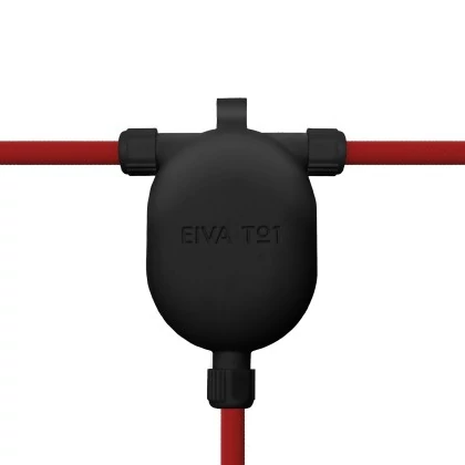 EIVA-3, 3-Wege-Außensteckdose IP65 Snap-In - Schwarz