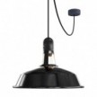 EIVA Outdoor-Pendelleuchte mit Lampenschirm, 5 m Textilkabel, Deckenbefestigung, Silikon-Lampenbaldachin und Lampenfassung, IP65