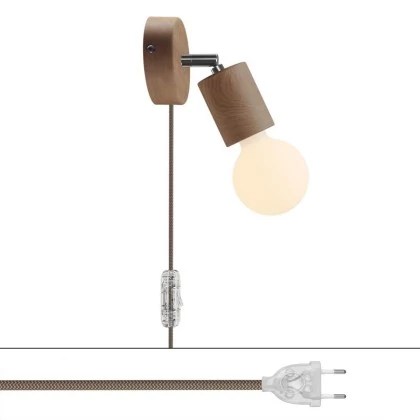 Spostaluce Leuchte aus Holz mit Schwenkgelenk - Neutral - Chrom