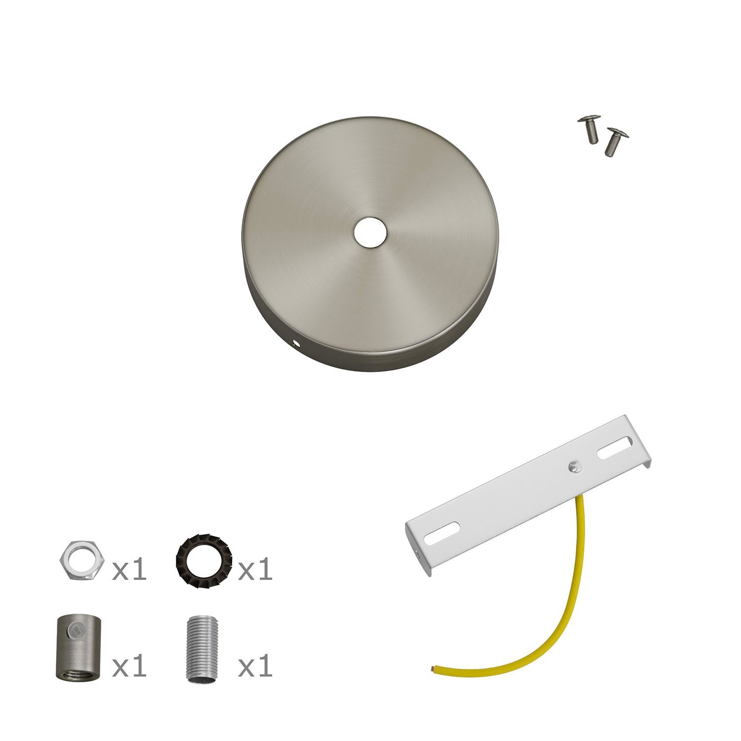 Kit runder Mini Lampenbaldachin aus Metall mit 1 zentralen Bohrung