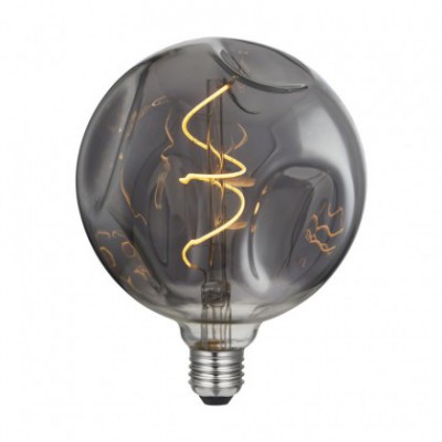 Bumbed LED-Glühbirne Globe G140 Smoky, Spiral Filament 5W 150Lm E27 2000K Dimmbar