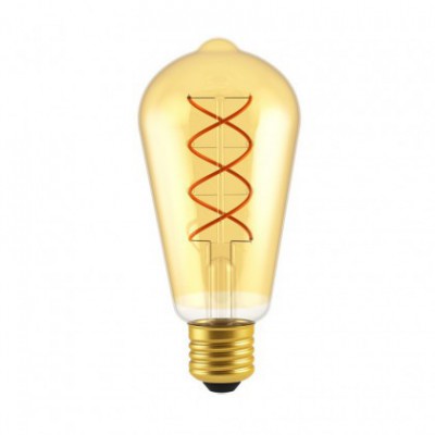 LED-Glühbirne Edison ST64, Goldfarben, doppeltes Spiral-Filament 5W 250Lm E27 2000K Dimmbar