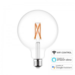 SMART LED-Glühbirne Globe G95 WI-FI Transparent mit Filament 6.5W 806Lm E27 Dimmbar