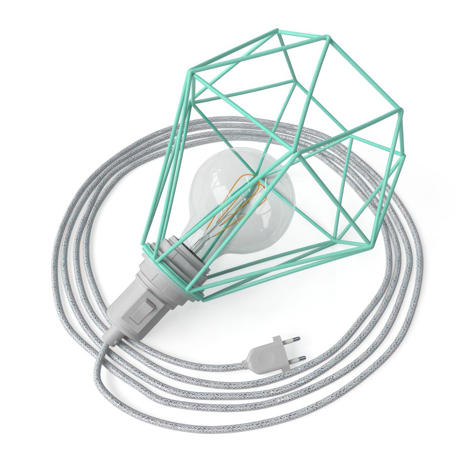 Table Snake - Plug-in Leuchte mit Käfig-Lampenschirm Diamond