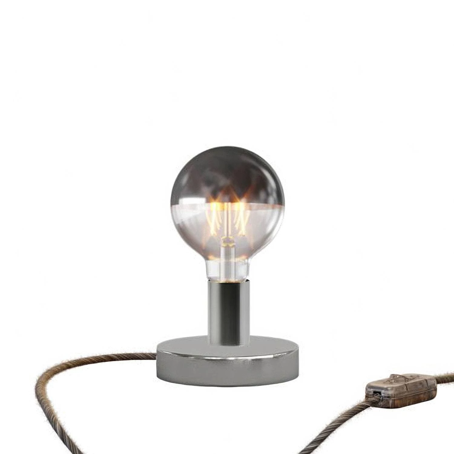 Tischleuchte aus Metall Posaluce Half Cup - Chrom