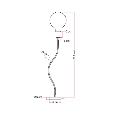 Flex 30 Leuchte mit tropfenförmiger Glühbirne