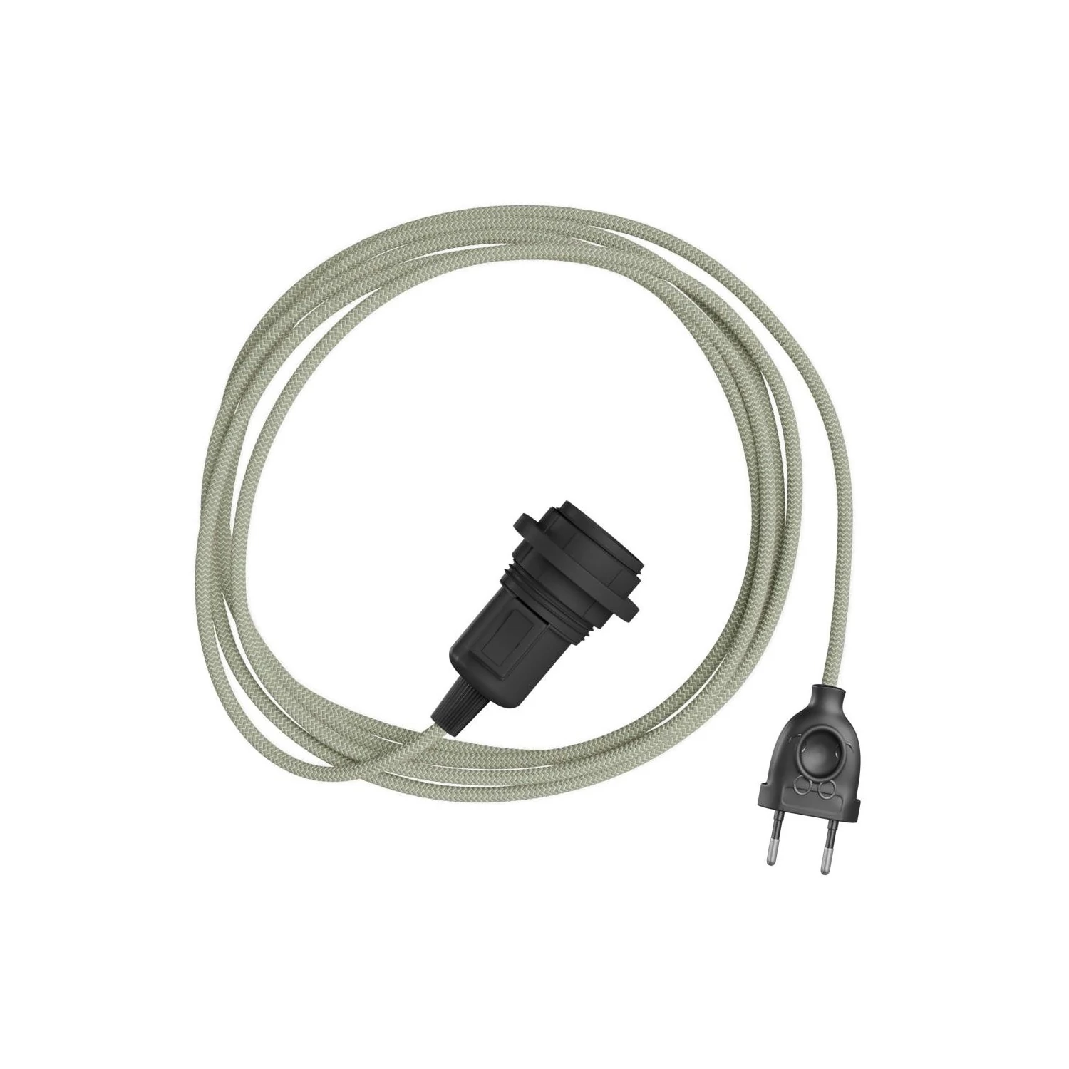 Snake Zick-Zack für Lampenschirm - Plug-in Leuchte mit Textilkabel mit Zick-Zack-Muster - RD72