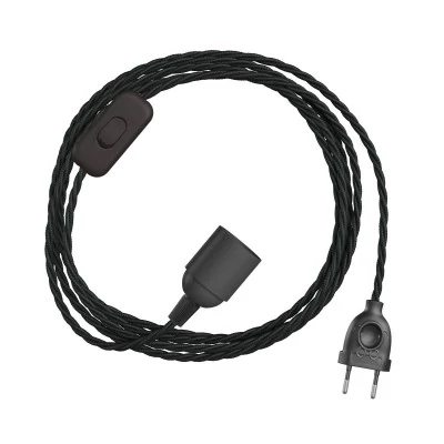 Snake Eiva mit Mini Teller-Lampenschirm Ellepì 'Maiolica', tragbare Außenleuchte mit wasserfester IP65 Lampenfassung und Stecker