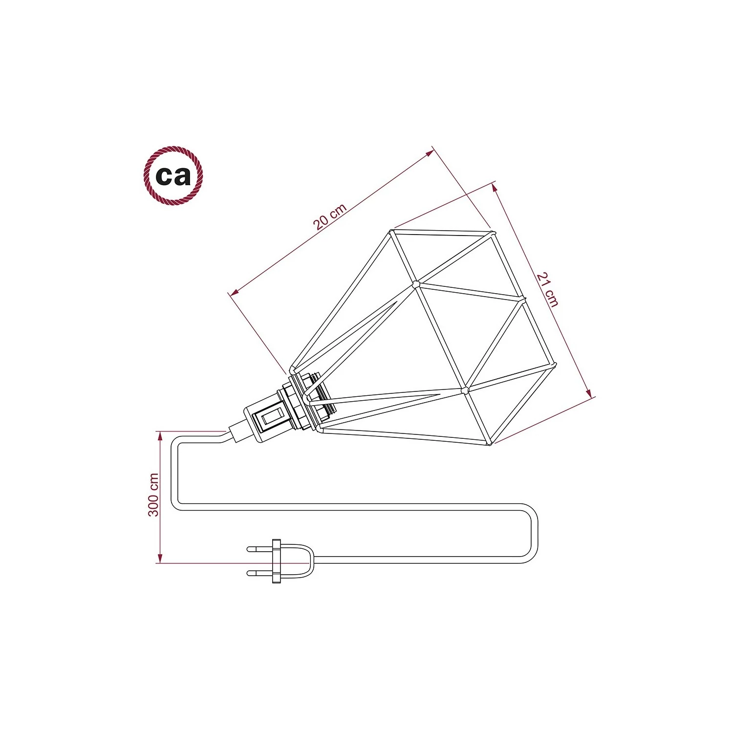Table Snake - Plug-in Leuchte mit Käfig-Lampenschirm Diamond