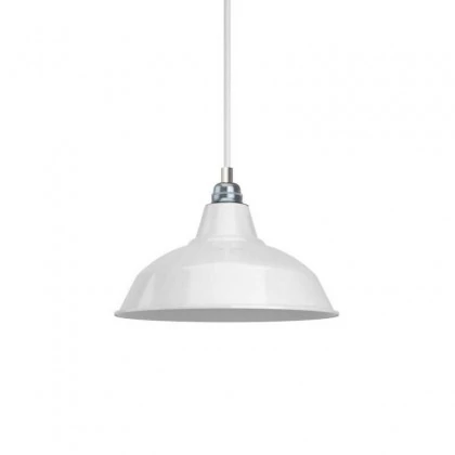 Pendelleuchte inklusive Glühbirne, Textilkabel, Bistrot Lampenschirm und Metall-Zubehör - Made in Italy