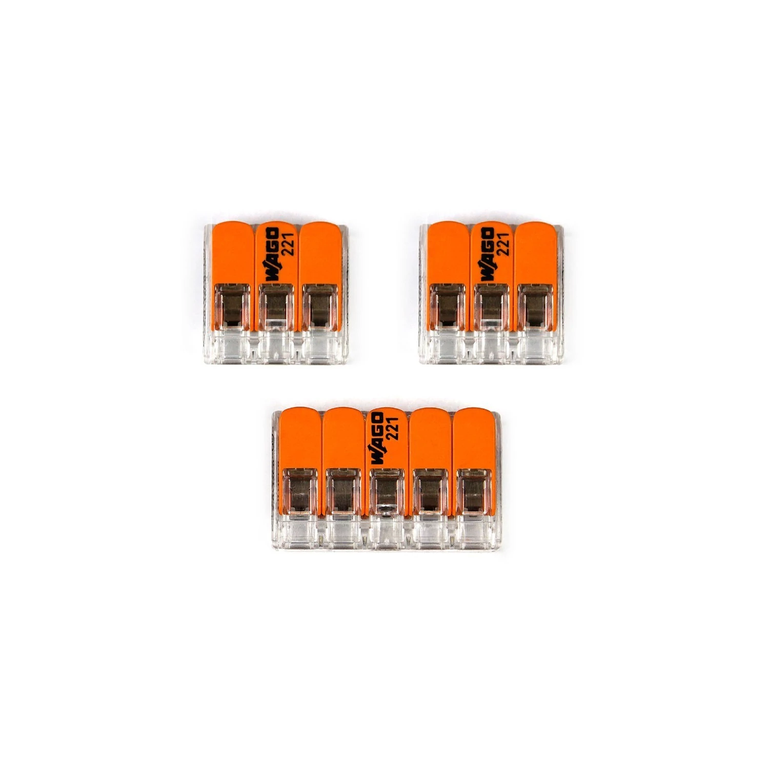 Kit Verbindungsklemme WAGO kompatibel mit Kabel 3x für Lampenbaldachin mit 2 Löchern