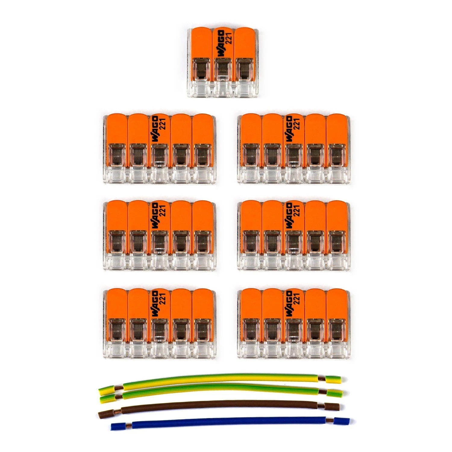Kit Verbindungsklemme WAGO kompatibel mit Kabel 3x für Lampenbaldachin mit 7 Löchern