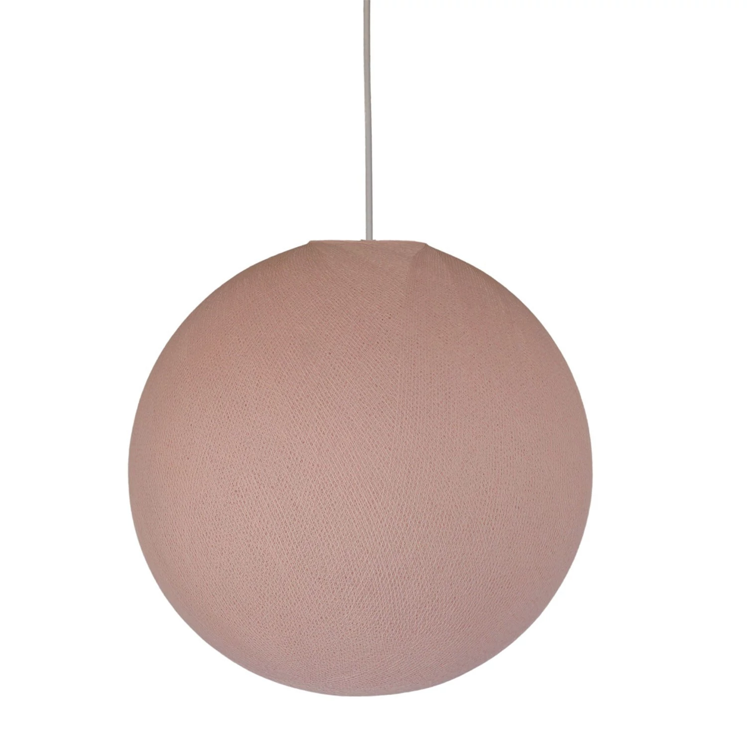 Lampenschirm aus Garn Modell Sfera - 100% handgemacht - Blassrosa Polyester