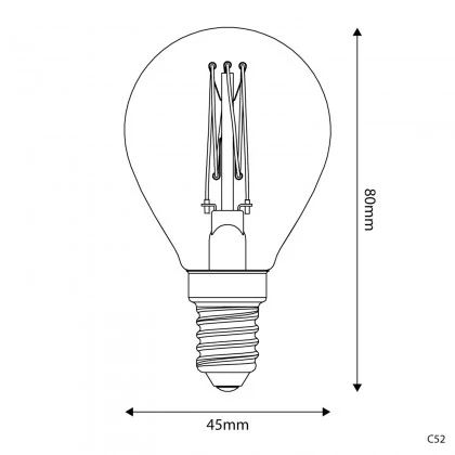 LED Glühbirne Golden Carbon Line Cage Filament Mini Globe G45 3,4W 300Lm E14 2700K Dimmbar - C52