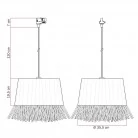 Hängelampe mit Honolulu-Raffia-Schirm für Schienen