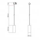 Hängelampe mit Tub-E14-Schirm für Schienen