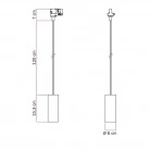 Hängelampe mit Tub-E14-Schirm für Schienen