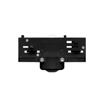 Eutrac-Adapter für 3-Phasen-Stromschienen - für Verlängerungsrohr oder Metallgelenk - Schwarz