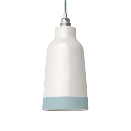 Zweifarbiger Bottiglia-Lampenschirm aus Keramik, Kollektion „Materia“ - Made in Italy - Glänzend weiß - Hellblau