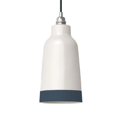 Zweifarbiger Bottiglia-Lampenschirm aus Keramik, Kollektion „Materia“ - Made in Italy - Glänzend weiß - Petrolblau
