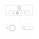 Italienisches Doppelsteckdosen-Kit 10/16A für die Wand und Basis für Creative-Tubes aus Porzellan