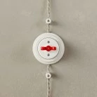 Schalter/Umschalter-Kit mit Schmetterlingsmutter und Basis aus weißem Porzellan
