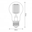 Transparente LED Glühbirne B03 Linie 5V vertikales Filament Drop A60 1,7W E27 dimmbar 2500K