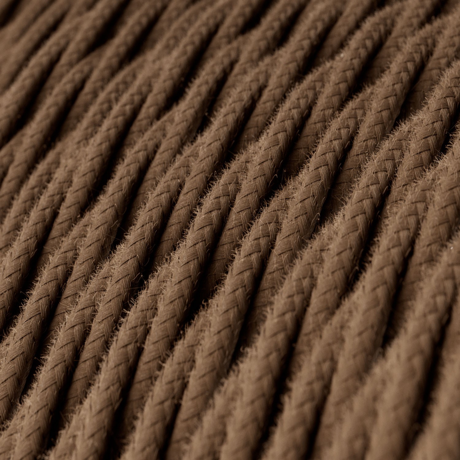 Textilkabel, kaffeebraun, aus Baumwolle - Das Original von Creative-Cables - TC13 geflochten 2x0.75mm / 3x0.75mm