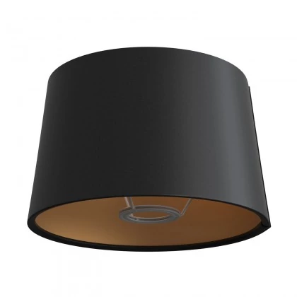 Athena Lampenschirm mit E27 Fassung für Tischleuchten - Made in Italy - Cinette schwarz - gold