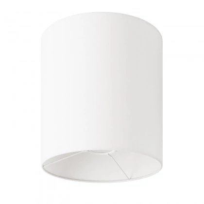 Lampenschirm Cilindro M aus Stoff mit E27 Fassung - Made in Italy - Rauweiß Baumwolle