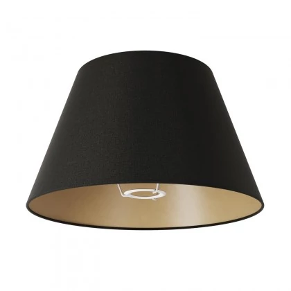 Stoffschirm Impero M für Tisch- oder Wandleuchte mit E27 Fassung - Made in Italy - Cinette schwarz - gold