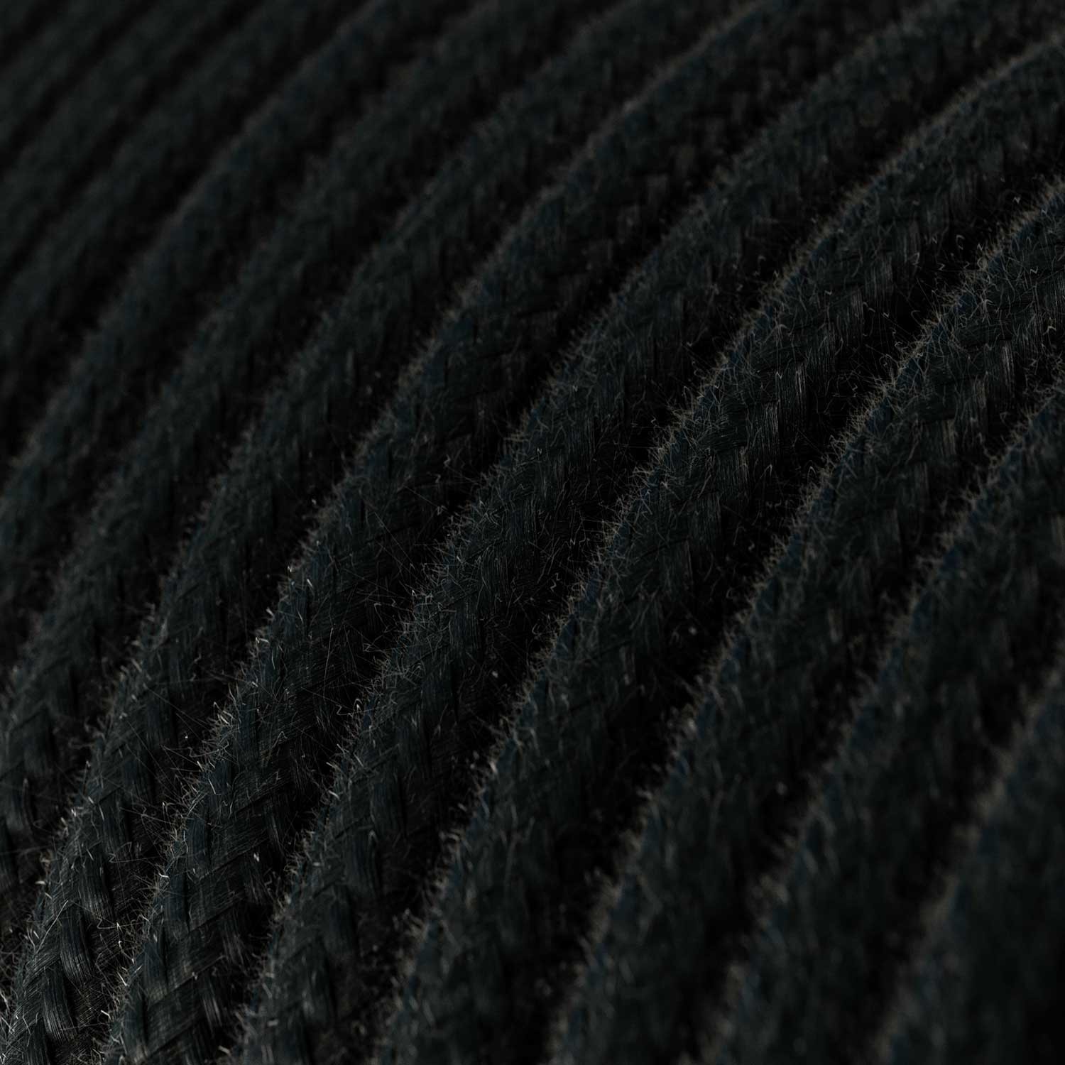 Textilkabel, kohlenschwarz, aus Baumwolle - Das Original von Creative-Cables - RC04 rund 2x0.75mm / 3x0.75mm