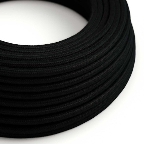 Textilkabel, kohlenschwarz, aus Baumwolle - Das Original von Creative-Cables - RC04 rund 2x0.75mm / 3x0.75mm