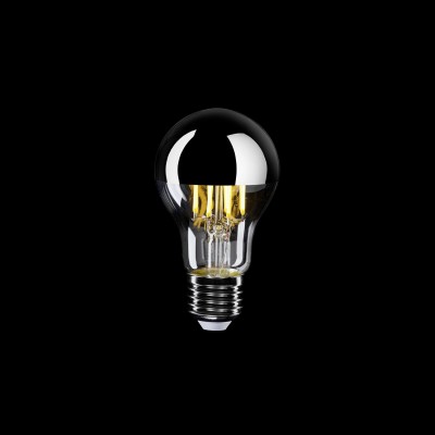 LED-Glühbirne Silber Kopfsiegel Tropfen A60 7W 650Lm E27 2700K dimmbar - A02