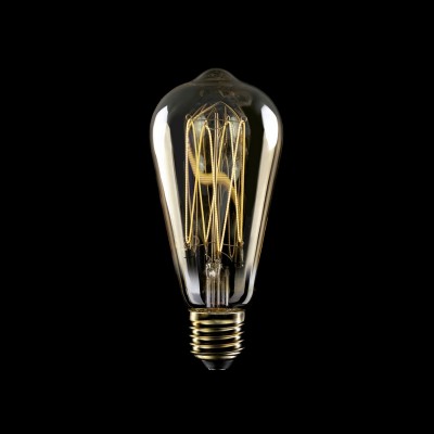LED Glühbirne Golden Carbon Line Cage Filament Edison ST64 7W 640Lm E27 2700K Dimmbar - C54