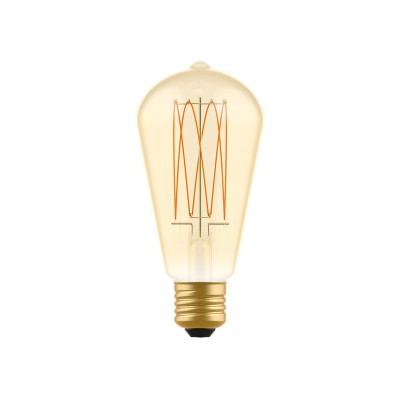 LED Glühbirne Golden Carbon Line Cage Filament Edison ST64 7W 640Lm E27 2700K Dimmbar - C54