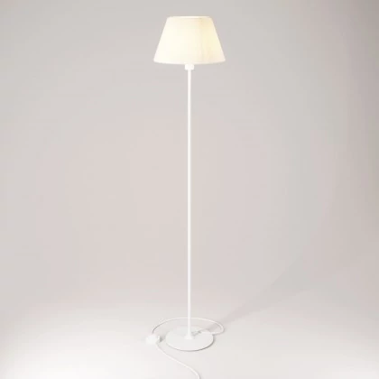 MAG-Y Stehleuchte mit rundem Metallsockel und Schirm Impero M - Mattweiß